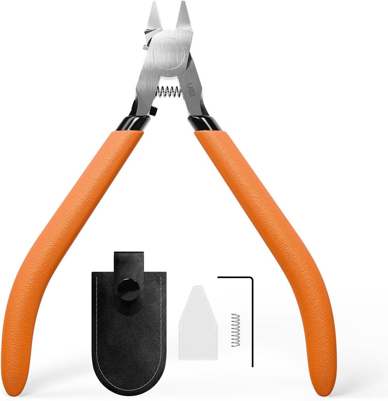 Uleey Model Nippers with Ultra-thin Single Edge, 4.9 inch Sprue Cutter for Beginners, Model Cippers for Plastic Model Building and Fixing (Orange) - Image 1